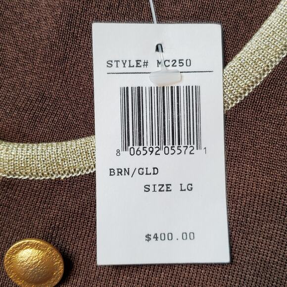 Exclusively Misook Women's Size L NWT Zip Up Cardigan Blazer Brown - Picture 7 of 7